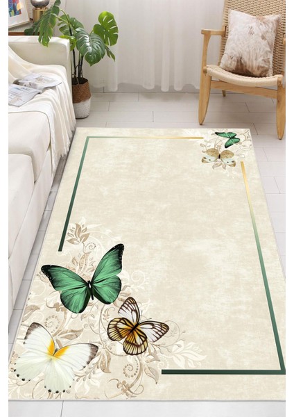 Dijital Baskılı Kelebek Desenli Dekoratif Kaymaz Taban Yıkanabilir Halı Salon Halısı Yolluk fiyatları