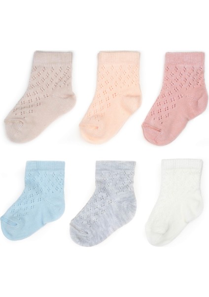 Bebek 6'lı Ajur Detaylı Çorap %100 Organik Pamuk, Bebek - Yenidoğan - CSYC1006 fiyatları