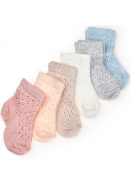 Bebek 6'lı Ajur Detaylı Çorap %100 Organik Pamuk, Bebek - Yenidoğan - CSYC1006 fırsatları