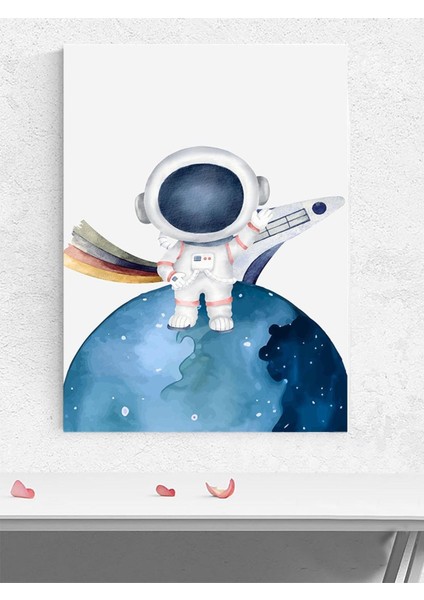 Uzay Selamlar Erkek Bebek Odası Poster, Afiş, Kreş Çocuk Odası Dekorasyon, Yenidoğan Hediye