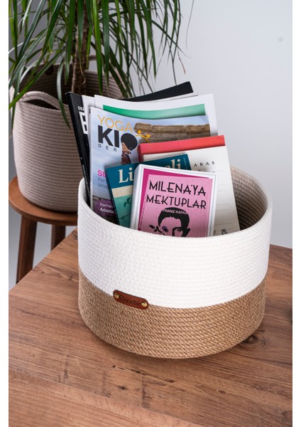 Oval Hasır Sepet Organizer Çok Amaçlı Düzenleyici