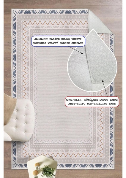 Dijital Baskılı Modern Desen Dekoratif Kaymaz Taban Yıkanabilir Salon Halısı Yolluk