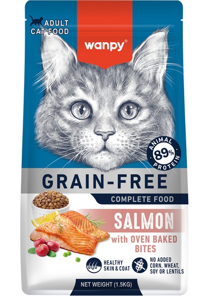 Tahılsız Süper Premium %89 Hayvansal Protein Içerikli Somonlu 1.5 kg Kedi Maması