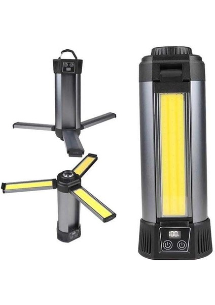 Powermaster PM-24566 35 Watt USB - Type-C Girişli P50 ve Cob Ledli 3 Kanatlı Kollu Çalışma Lambası fiyatları