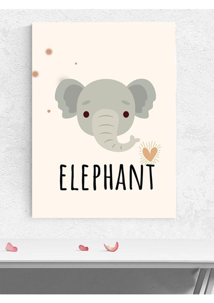 Fil Kalbi Bebek Odası Poster, Afiş, Kreş Çocuk Odası Dekorasyon, Yenidoğan Hediye