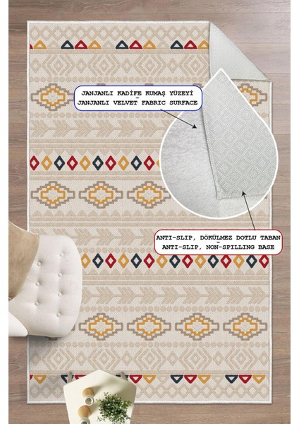 Dijital Baskılı Dekoratif Kaymaz Taban Yıkanabilir Kilim Desenli Salon Halısı fiyatları