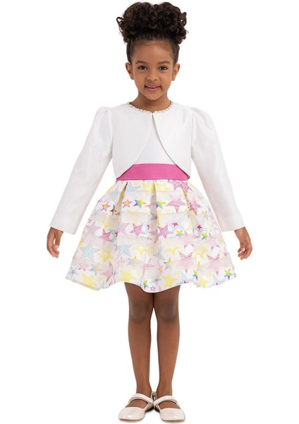 Pamina Kız Çocuk Bolero Elbise 2-6 Yaş Ekru
