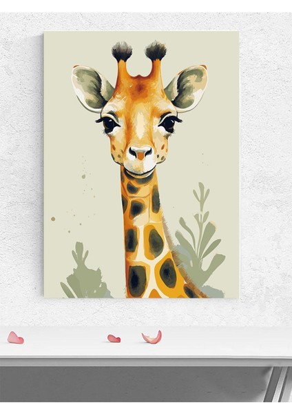 Zürafa Bakışı Bebek Odası Poster, Afiş, Kreş Çocuk Odası Dekorasyon, Yenidoğan Hediye