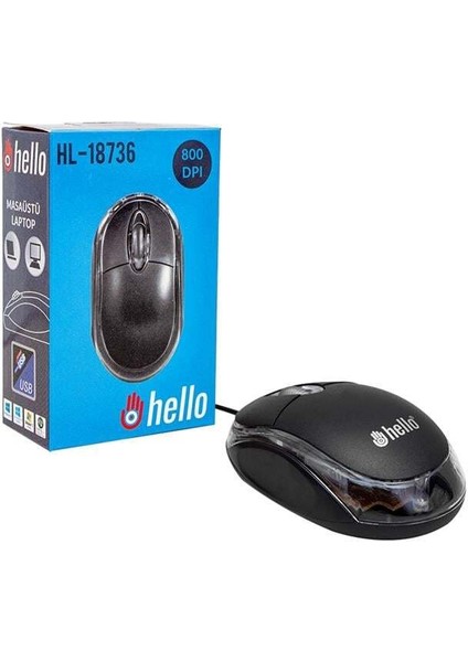 Hello HL-18736 Optik Işıklı 800 Dpı Kablolu Mouse modelleri