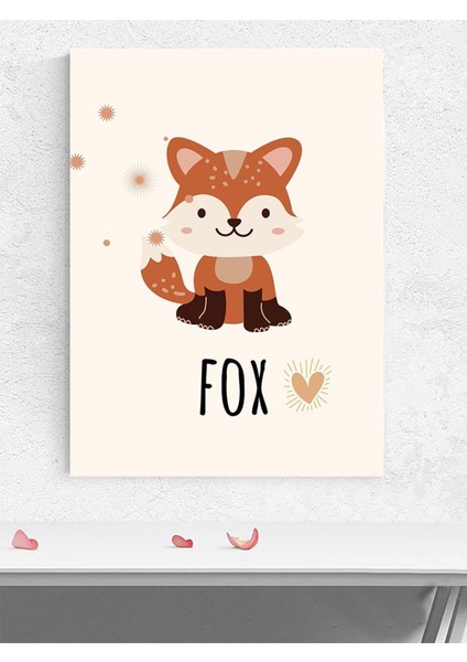 Tilki Sevgisi Bebek Odası Poster, Afiş, Kreş Çocuk Odası Dekorasyon, Yenidoğan Hediye