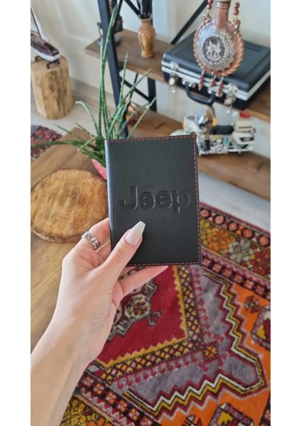 Efe Deri Jeep Deri Dikişli Araç Ruhsat Kılıfı Kabı Ruhsatlık Ruhsat Koruyucu