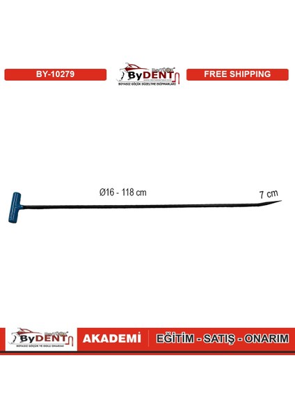 Pdr Boyasız Göçük Düzeltme Çubuğu T Sap Çap 16 125 cm