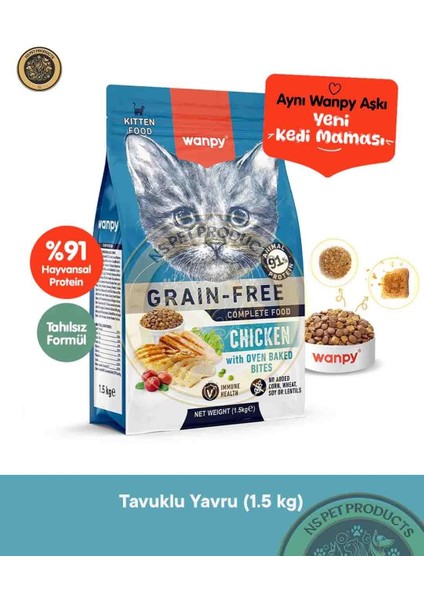 Tahılsız Tavuklu Yavru Kedi Maması 1.5 kg