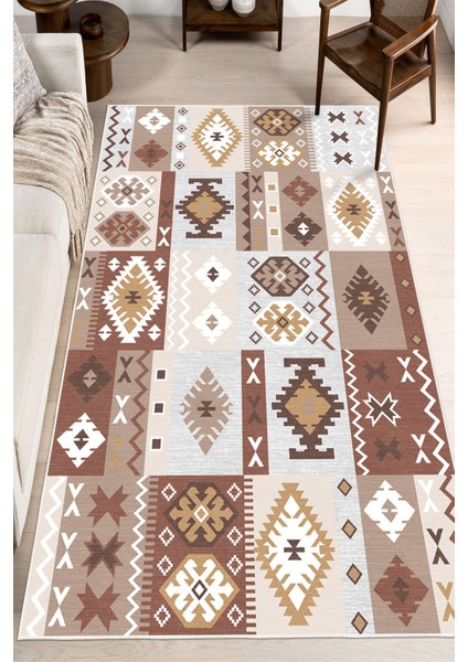 Dijital Baskılı Dekoratif Kilim Desen Kaymaz Taban Yıkanabilir Salon Halısı Yolluk modelleri