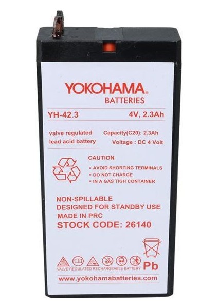 Yokohama Yh-42.3 4 Volt - 2.3 Amper Akü (50X100X22 Mm) modelleri