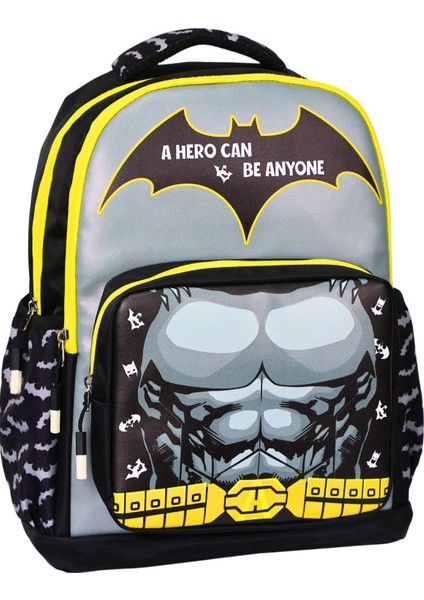 3’lü Ilkokul Kız ve Erkek Çocuk Beslenmeli ve Kalemlikli Okul Çantası Siyah Batman fırsatları
