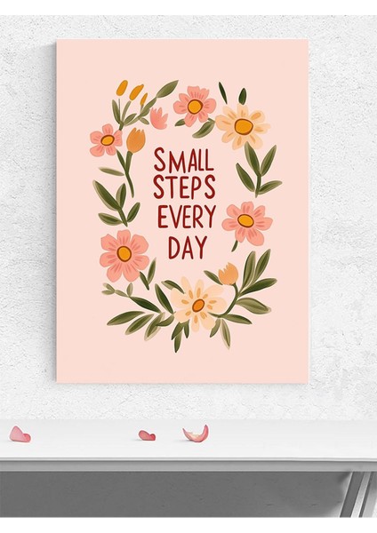 Küçük Adımlar Kız Bebek Odası Poster, Afiş, Kreş Çocuk Odası Dekorasyon, Yenidoğan Hediye