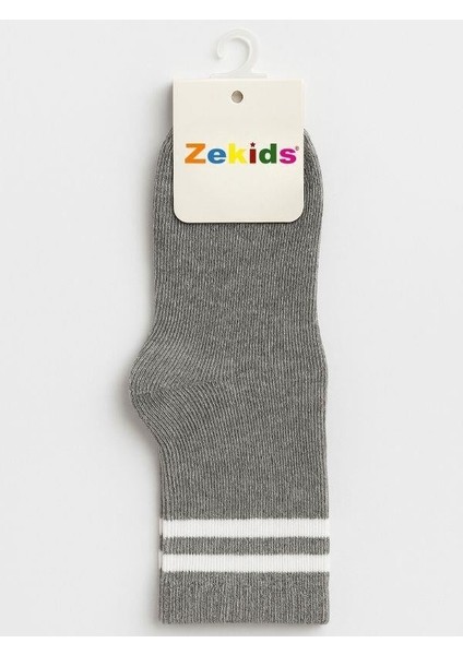 Çocuk Çizgili Pamuklu Soket Çorap