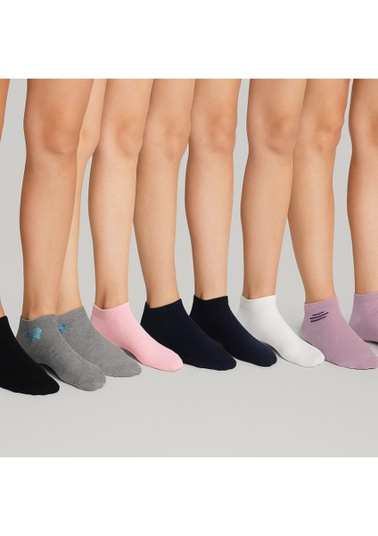 Kadın 7'li Renkli Patik Çorap Asorti