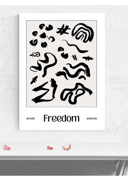 Freedom Ink Lines, Özgür Mürekkep Çizgileri Soyut Sanat Sanatsal Poster - Afiş - Dekorasyon