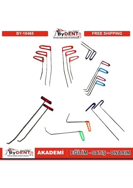 Pdr Boyasız Göçük Düzeltme 18 Parça Pro Çubuk Seti