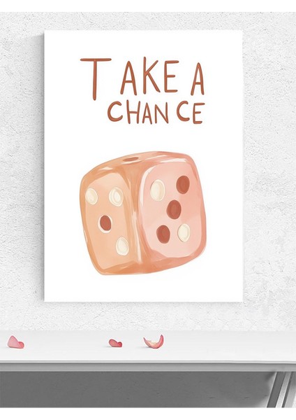 Roll The Dice, Zarı At Motivasyon Poster - Afiş - Ofis, Çalışma Odası Dekorasyon