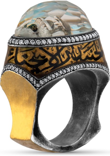 1.60 Karat Pırlanta Yüzük, Sultan Ahmet Cami Motifli, Gerçek Pırlanta, Mücevher Sertifikalı