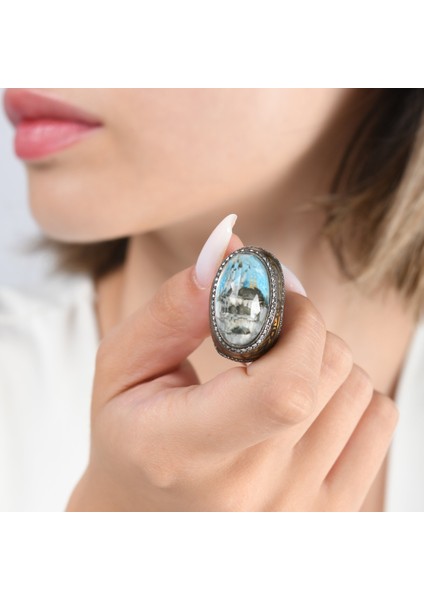 1.60 Karat Pırlanta Yüzük, Sultan Ahmet Cami Motifli, Gerçek Pırlanta, Mücevher Sertifikalı fırsatları