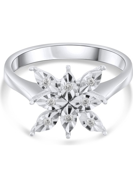 0.05 Karat Pırlanta Yüzük, Kartanesi Motifli, Gerçek Pırlanta, Mücevher Sertifikalı