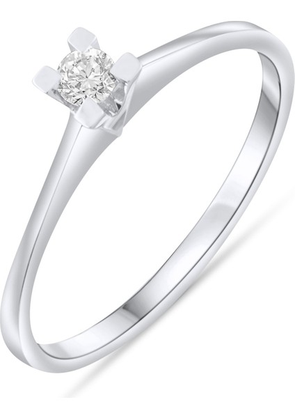 0.10 Karat Tektaş Pırlanta Yüzük, Gerçek Pırlanta, Mücevher Sertifikalı fırsatları