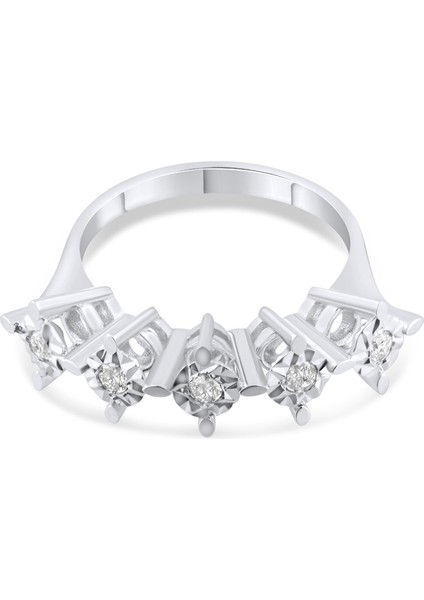 0.18 Karat Beştaş Pırlanta Yüzük, Gerçek Pırlanta, Mücevher Sertifikalı