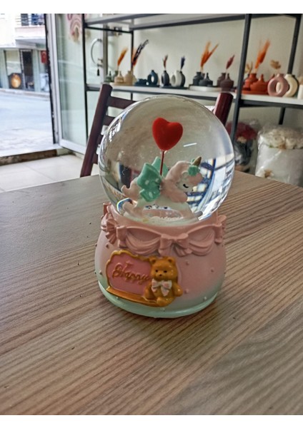 Unicorn Kar Küresi | Ledli Işıklı Kar Küresi | Çocuk Odası Süsü | Müzikli Kar Küre fiyatları