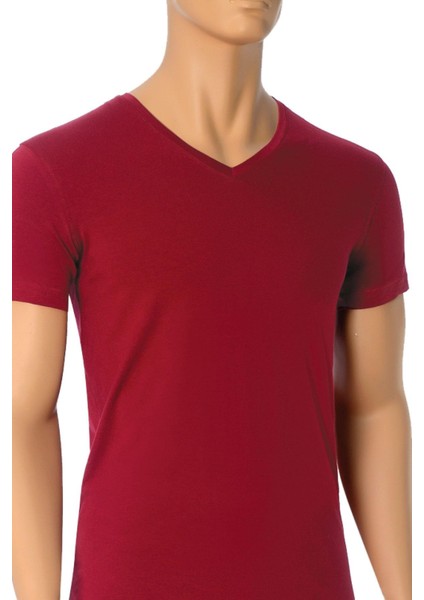Erkek T-Shirt V Yaka Modal (%47 Modal - %47 Pamuk - %6 Elastan)