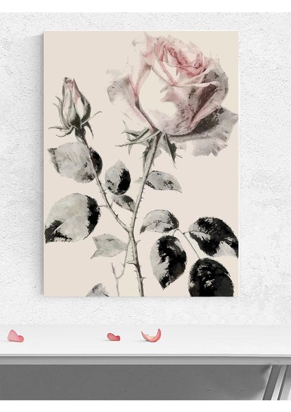 Rose Elegance, Gül Zarafeti, Sanat Tarzı Sanatsal Poster - Afiş - Dekorasyon