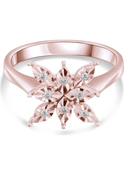 0.05 Karat Pırlanta Yüzük, Kartanesi Motifli, Gerçek Pırlanta, Mücevher Sertifikalı