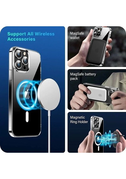 Iphone 16 Pro Uyumlu Sararmaz Sert Şeffaf Magsafe Özellikli Kılıf fiyatları