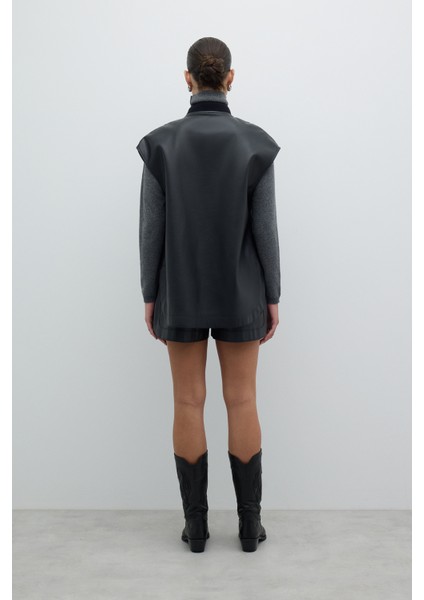 Önü Fermuarlı Trok Detaylı Yelek Siyah K2617003_001 fiyatları