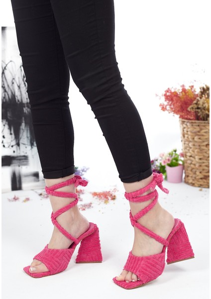 Günlük Kadın Havlu Sadalet Terlik Bilekten Bağcıklı Esnek Yumuşak Yüksek Topuklu Ayakkabı 132 fiyatları