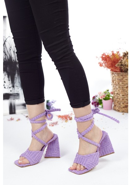Günlük Kadın Havlu Sadalet Terlik Bilekten Bağcıklı Esnek Yumuşak Yüksek Topuklu Ayakkabı 132 fiyatları