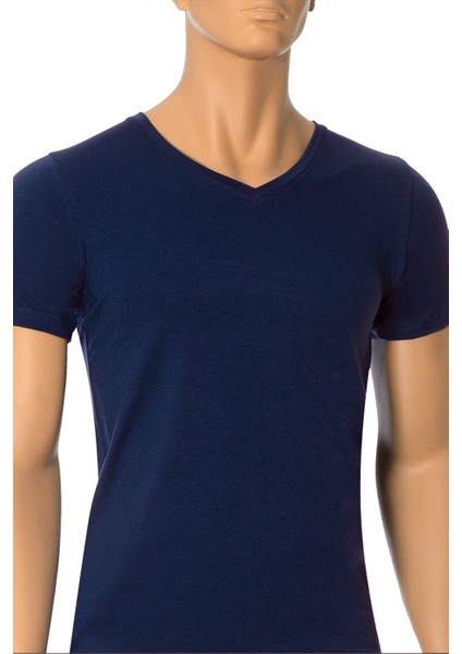 Erkek T-Shirt V Yaka Modal (%47 Modal - %47 Pamuk - %6 Elastan)