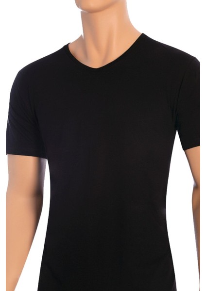 Erkek T-Shirt V Yaka Modal (%47 Modal - %47 Pamuk - %6 Elastan)