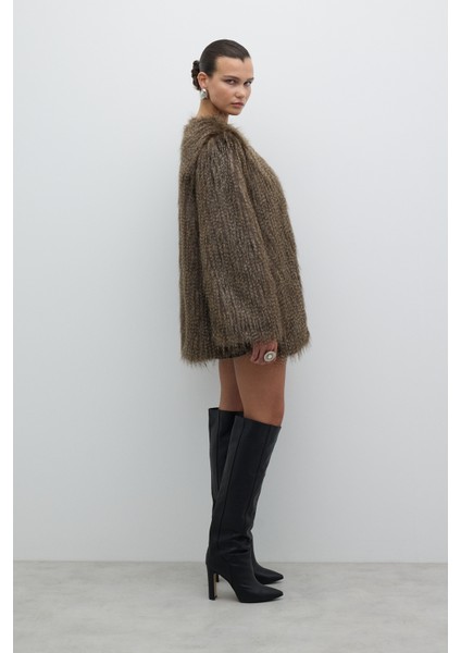 Bisiklet Yaka Suni Kürk Kap Standart Renk K2616302_089 fırsatları