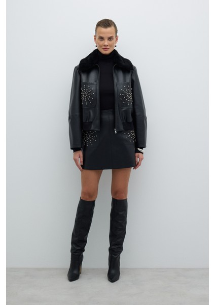 Çıkarılabilir Kürk Yakalı Trok Detaylı Mont Siyah K2617502_001 fiyatları