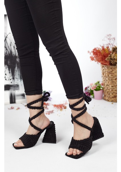 Günlük Kadın Havlu Sadalet Terlik Bilekten Bağcıklı Esnek Yumuşak Yüksek Topuklu Ayakkabı 132 fiyatları