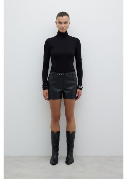 Balıkçı Yaka Uzun Kol Basic T-Shirt Siyah K2623801_001 fırsatları