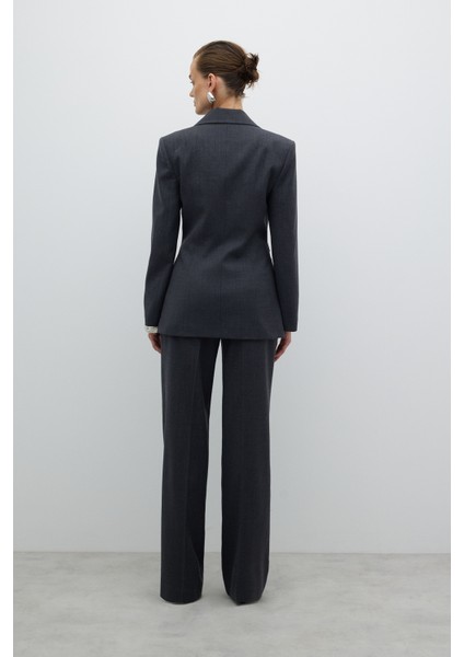 Tek Düğmeli Yün Blazer Ceket Koyu Gri K2616021_058 fiyatları