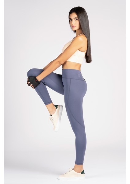 Gri Yüksek Bel Arka Cepli Toprlayıcı Kadın Spor Taytı fiyatları