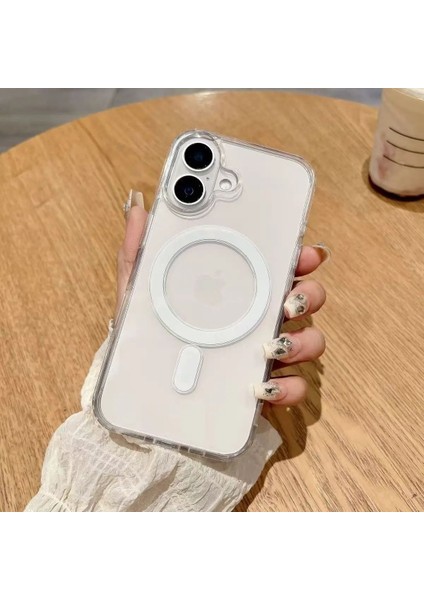 Iphone 16 Plus Uyumlu Sararmaz Sert Şeffaf Magsafe Özellikli Kılıf indirimleri