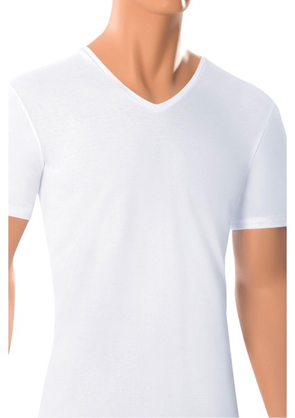 Erkek T-Shirt V Yaka Modal (%47 Modal - %47 Pamuk - %6 Elastan)