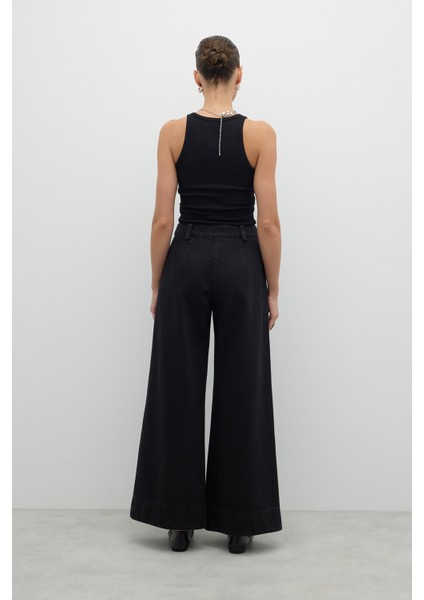 Süs Cepli Geniş Paça Denim Siyah K2612035_001 fiyatları